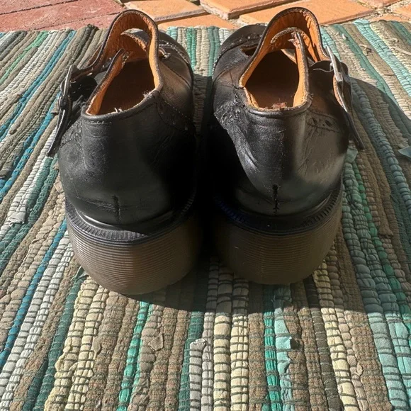 90s Vintage Made in England Doc Martens Black Mary Jane Shoes Sz 10 - Picture 11 of 11